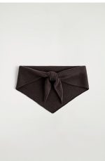 Triangular Wool Scarf Dark Brown - Image 4