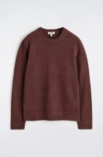 Linen Round-Neck Sweater Brown - Image 4