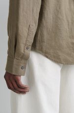 Linen Shirt Khaki - Image 3