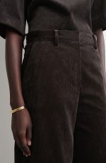 Corduroy Wide-Leg Pants Brown - Image 3