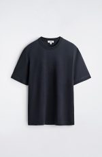 Knitted Round-Neck T-Shirt Navy - Image 4