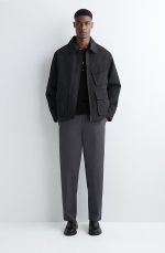 Cotton Straight Pants Gray