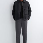 Cotton Straight Pants Gray