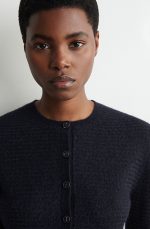 Knitted Cardigan Navy - Image 3