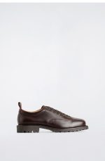 Thick-soled Leather Derby Shoes Brown - Image 4