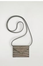 Imitation Crocodile Pattern Snap Leather Card Holder In Beig - Image 3