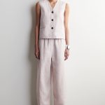 Linen Barrel Trousers Pink