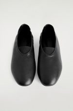 Leather Ballet Flats Black