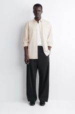 Cotton Wide-Leg Pants Black