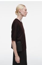 Mesh Crossbody Bucket Bag Black - Image 3