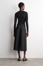 Cotton Pleated Pants Black - Image 3