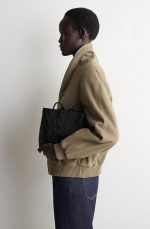 Drawstring Pleated Tote Bag Black - Image 3