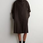Mock-Neck Coat Brown