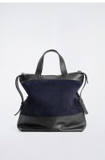 Leather Dual-purpose Messenger Bag In Navy Blue