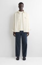 Cotton Round-Neck Shirt White - Image 2