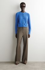 Linen Round-Neck Cardigan Blue - Image 2