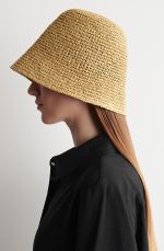 Sculptural Straw Fisherman Hat Beige - Image 3