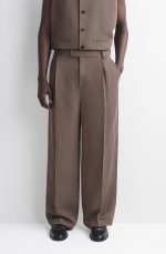 Linen Wide-Leg Pants Brown - Image 2