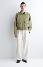 Denim Pleated Trousers