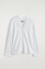 Linen V-Neck Shirt White - Image 4