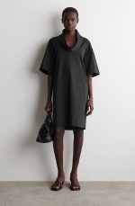 Mock-Neck Dress Black