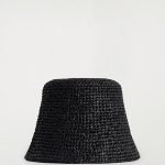 Sculptural Straw Fisherman's Hat Black