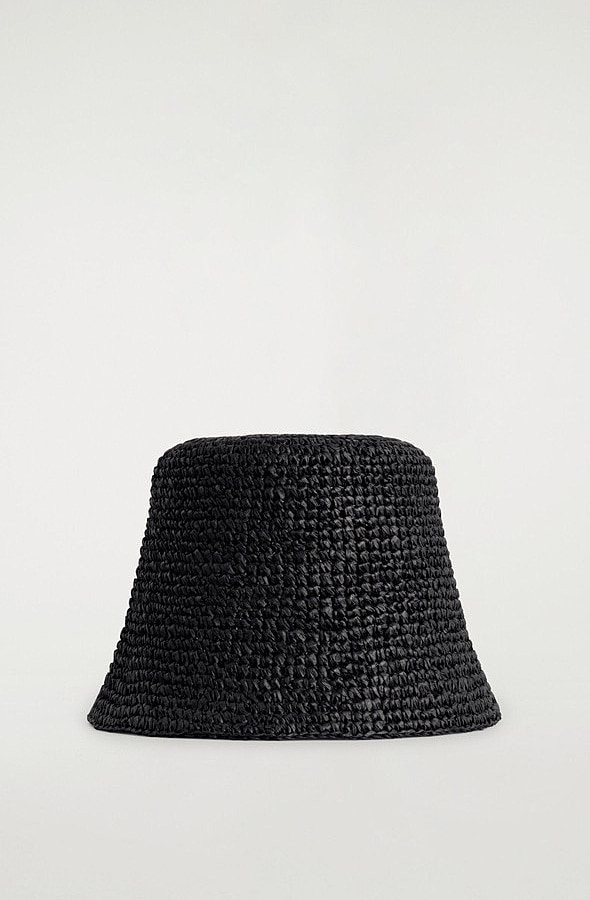 O1CN013EboI11u7vxegQLYc_!!4611686018427380567-0-item_pic Sculptural Straw Fisherman's Hat Black - Image 1