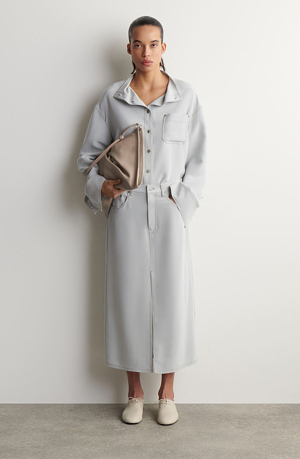 O1CN013OSeMX1u7vxf3Ccg0_!!4611686018427380567-0-item_pic Silk Skirt Gray - Image 1