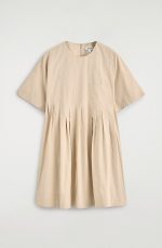Round-Neck Dress Beige - Image 4
