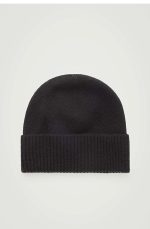 Neutral And With Cashmere Knitted Folded Cap Black - Image 4