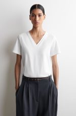 Cotton V-Neck T-Shirt White