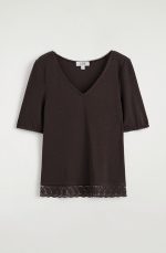 V-Neck T-Shirt Brown - Image 4