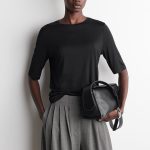 Silk Round-Neck T-Shirt Black