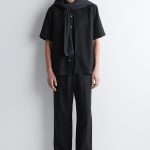 Linen Straight Trousers Black