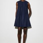 Pleated Dress Navy