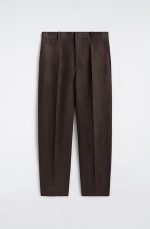 Linen Tapered Pants Brown - Image 4