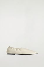 Leather Ballet Flats In Ivory White Summer Model - Image 4