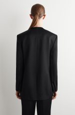 Round-Neck Blazer Black - Image 3