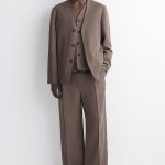 Linen Wide-Leg Pants Brown