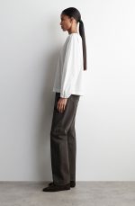 Cotton Round-Neck Top White - Image 2