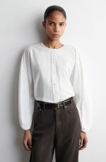 Cotton Round-Neck Top White