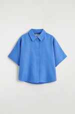 Linen Collared Shirt Blue - Image 4