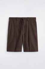 Linen Drawstring Shorts Brown - Image 4