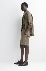 Linen Shorts Khaki - Image 2