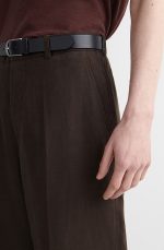 Linen Tapered Pants Brown - Image 3