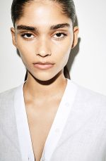 Linen V-Neck Shirt White - Image 3