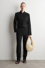 Straw Curved Shoulder Bag Beige - Image 2