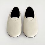 Leather Ballet Flats In Ivory White Summer Model
