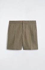 Linen Shorts Khaki - Image 4