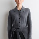 Wool Collared Cardigan Gray